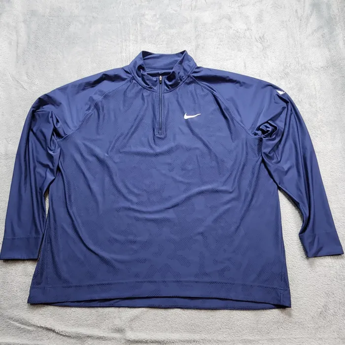 Nike Dri-FIT ADV Tour Golf Pullover Men's 1/4 Zip Navy Blue Camo DR5281 - Front