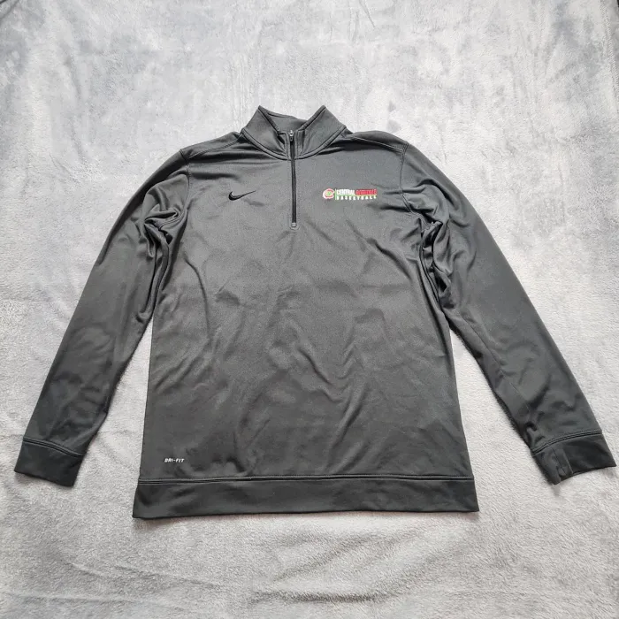 Nike Team Club 1/4 Zip Pullover Men's Large Gray Central Catholic Basketball - Front