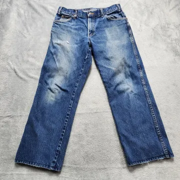 Dickies Jeans Mens 34x29 Actual 32x25.5 Blue Denim Straight Distressed Frayed - Front