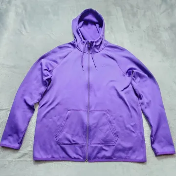 Nike Therma-Fit Full Zip Hoodie Women's Size L Purple Fleece Running Jacket Gym - Front